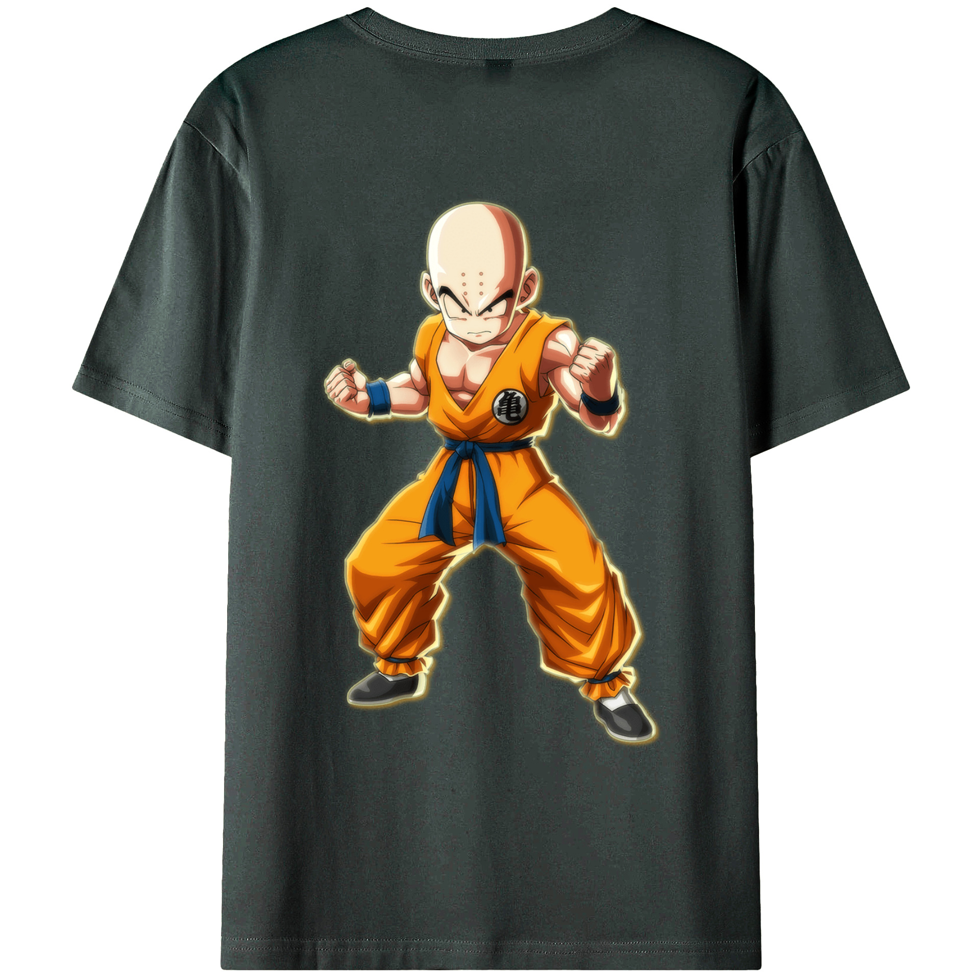 （画像用） ドラゴンボール クリリン DRAGON BALL krillin 綿100％ メンズ半袖Tシャツ（バックプリント） 通気性